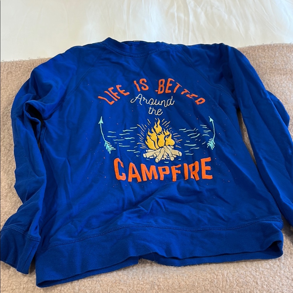 Blue Campfire Graphic Shirt